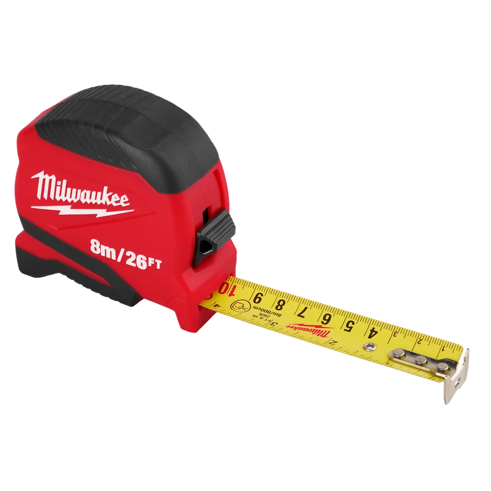 Milwaukee Tool 8M/26FT Compact Tape Measure, 6/Pack