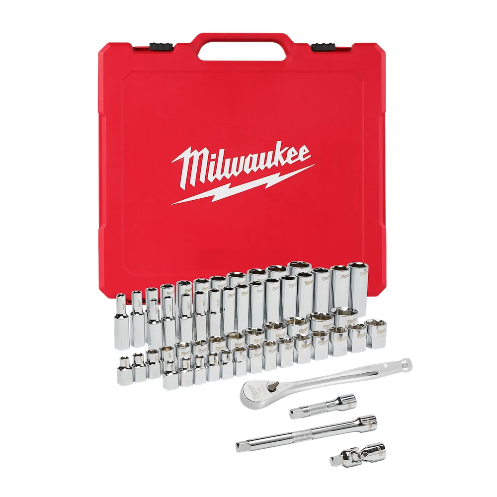 Milwaukee Tool 3/8" DR 56PC Ratchet & Socket ST SAE & Metric (Set)