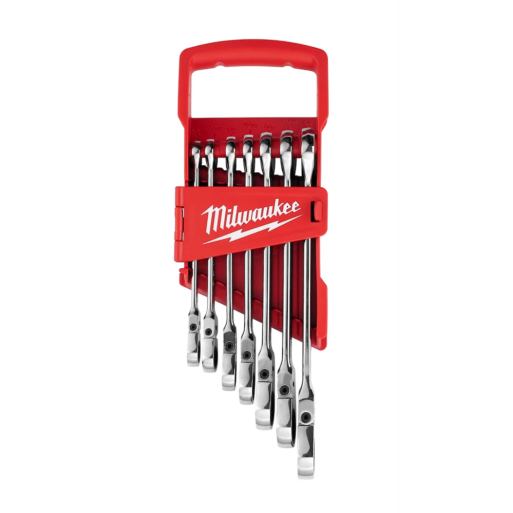 Milwaukee Tool 7PC SAE Flex Head Ratcheting Combo Wrench Set (Set)
