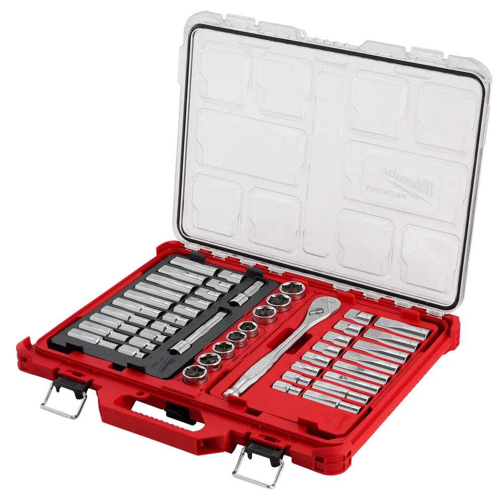 Milwaukee Tool 47PC 1/2" Drive Ratchet& Socket ST W/ORGANIZER (Set)