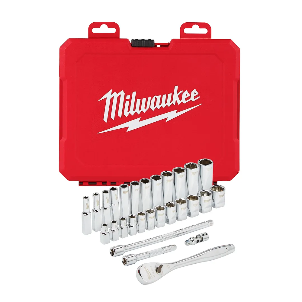 Milwaukee Tool 1/4" Drive 28 PC. Ratchet & Socket Set - Metric (Set)