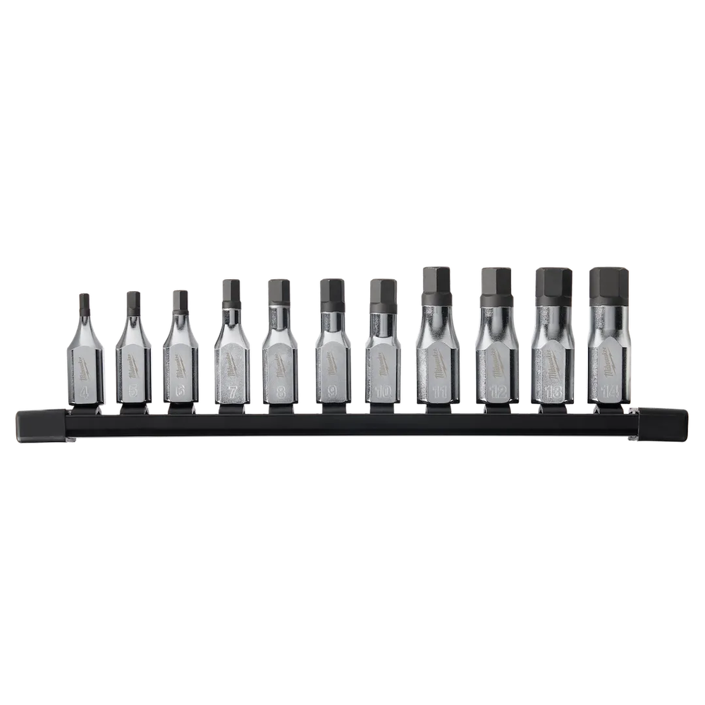 Milwaukee Tool 11PC 3/8" Drive Hex Bitsocket Set - Metric (Set)