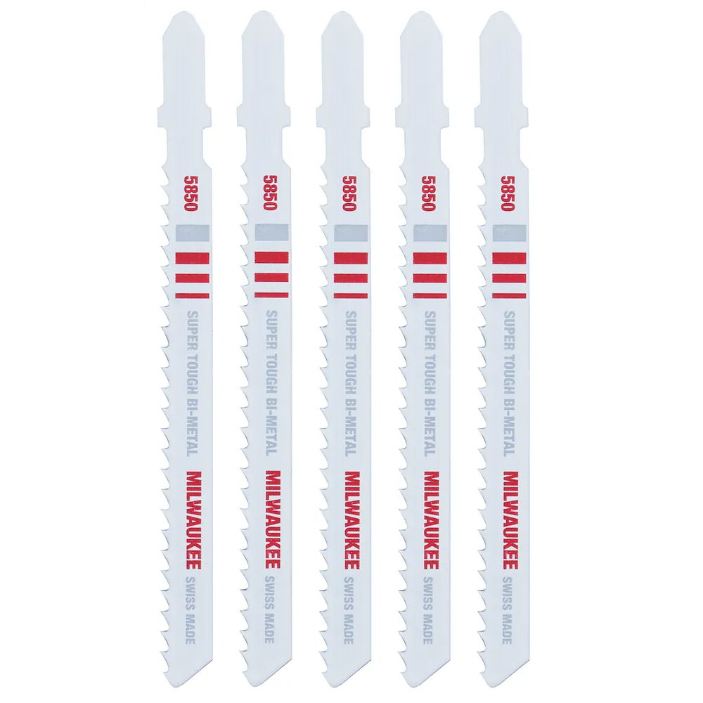 Milwaukee Tool 4" 8TPI T-shank Jigsaw B, 5/Pack