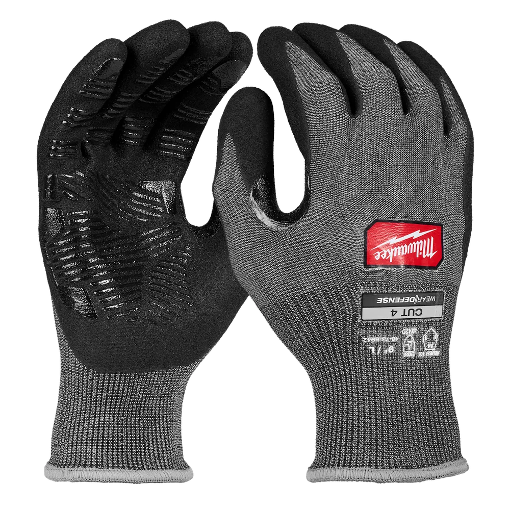Milwaukee Tool Cut LVL 4 Hi-dex Nitrilegloves W/DEF Prot- L (Pair)