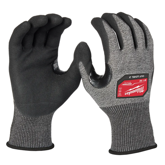 Milwaukee Tool Cut 3 High-dexterity Nitrile Dipped Gloves - M, 6 Pairs/Pack