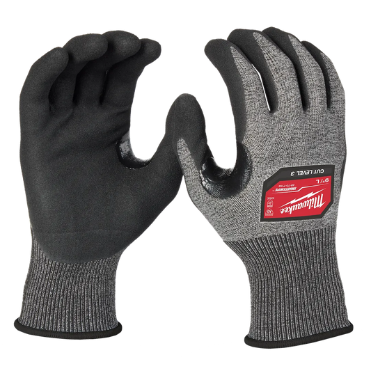 Milwaukee Tool Cut 3 High-dexterity Nitrile Dipped Gloves - L, 6 Pairs/Pack