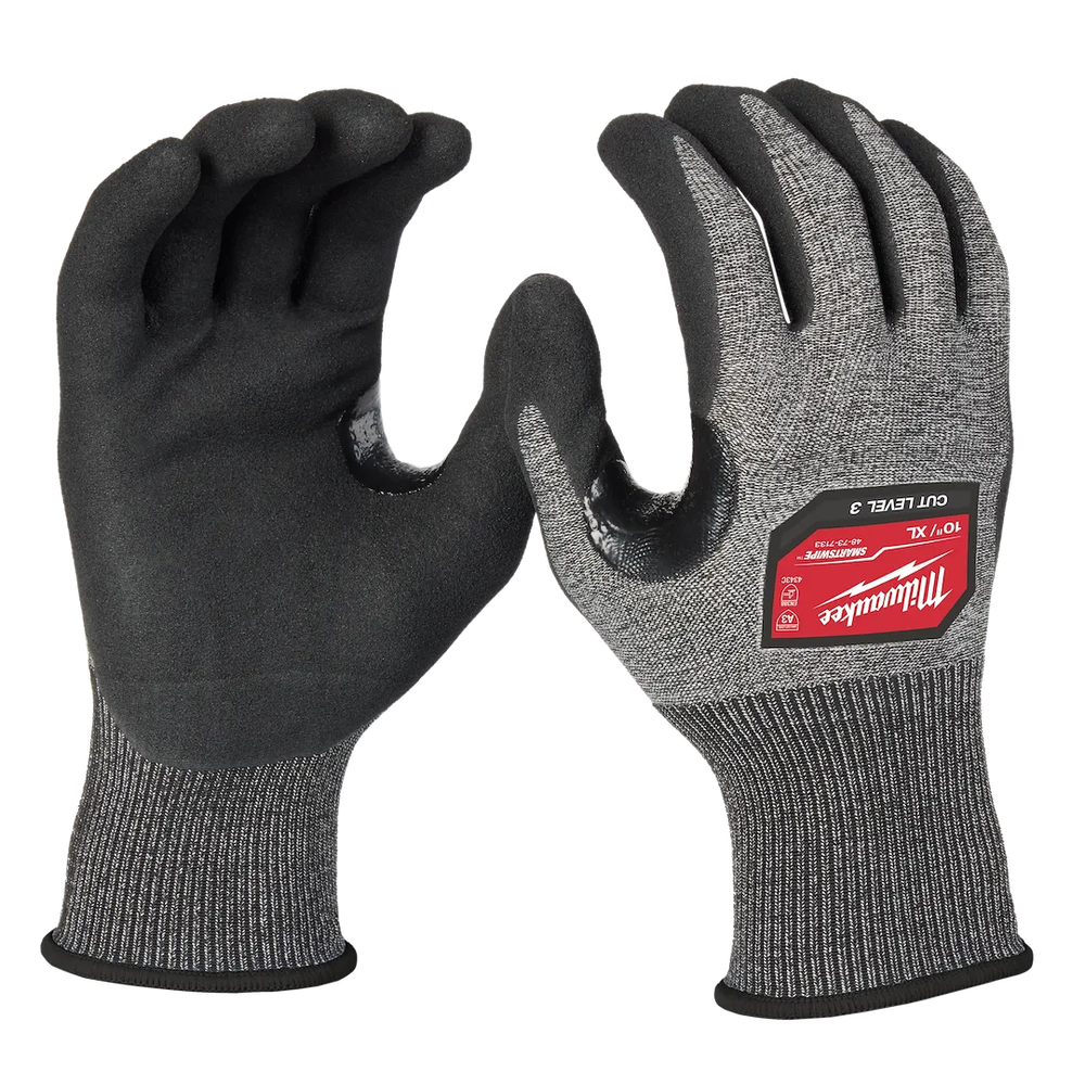 Milwaukee Tool Cut 3 High-dexterity Nitrile Dipped Gloves - XL, 6 Pairs/Pack
