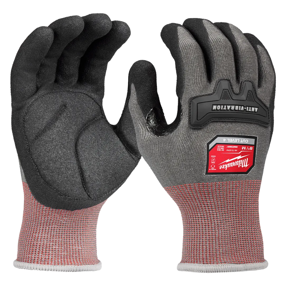Milwaukee Tool Anti-vibrate Cut 4 Highdex Nitrile DIP Glove-m (Pair)