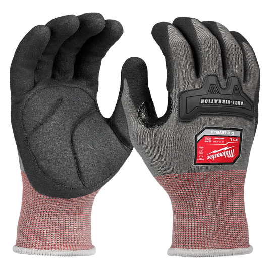 Milwaukee Tool Anti-vibrate Cut 4 Highdex Nitrile DIP Glove- L (Pair)