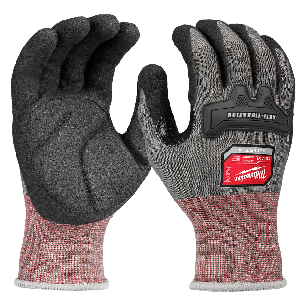 Milwaukee Tool Anti-vibrate Cut 4 Highdex Nitrile DIP Glove-xl (Pair)