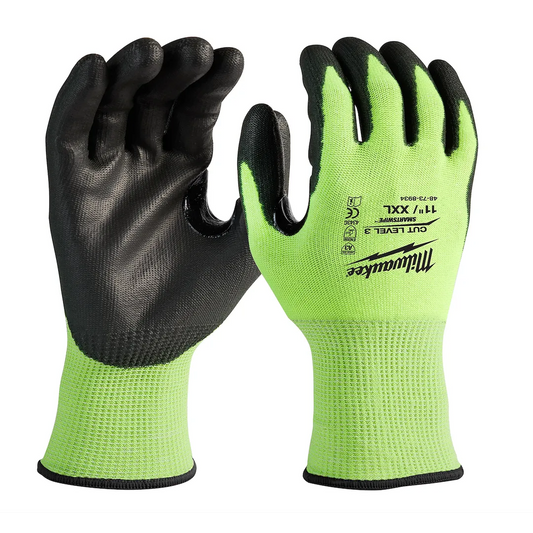 Milwaukee Tool HI VIS Cut 3 Polyurethane Dipped - XXL, 6/Pack
