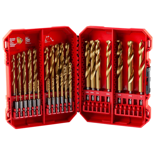 Milwaukee Tool Shockwave Impact Duty RED Helix Titanium Drill B (Set)