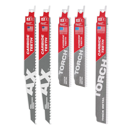 Milwaukee Tool 5PC Carbide Teeth Sawzall Blade Set (Set)