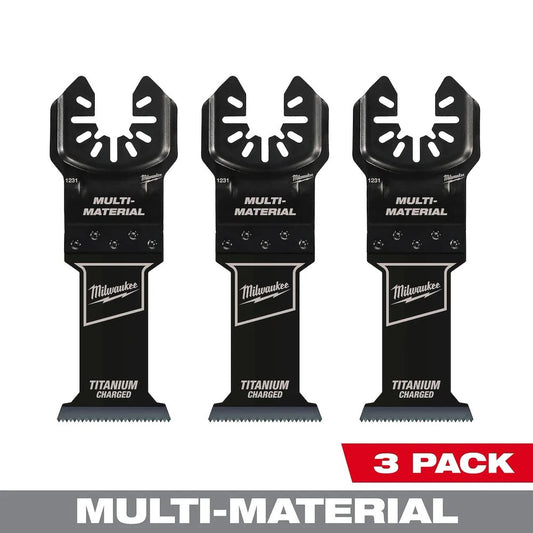 Milwaukee Tool 1-3/8"TITANIUM Charge MULTI-MATERIAL/TOOL Blade, 3/Pack