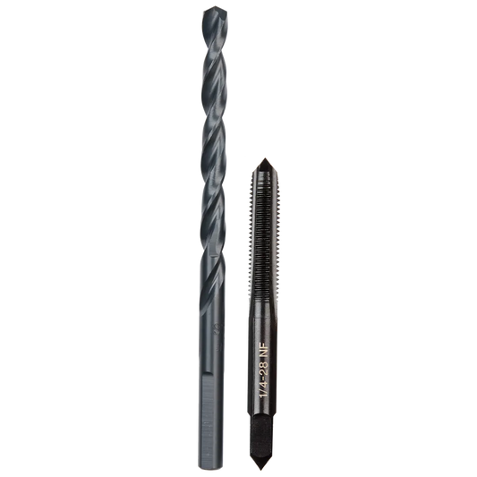 Milwaukee Tool 1/4"-28 NF Straight Flute Plug Tap& #3 Drill Bit