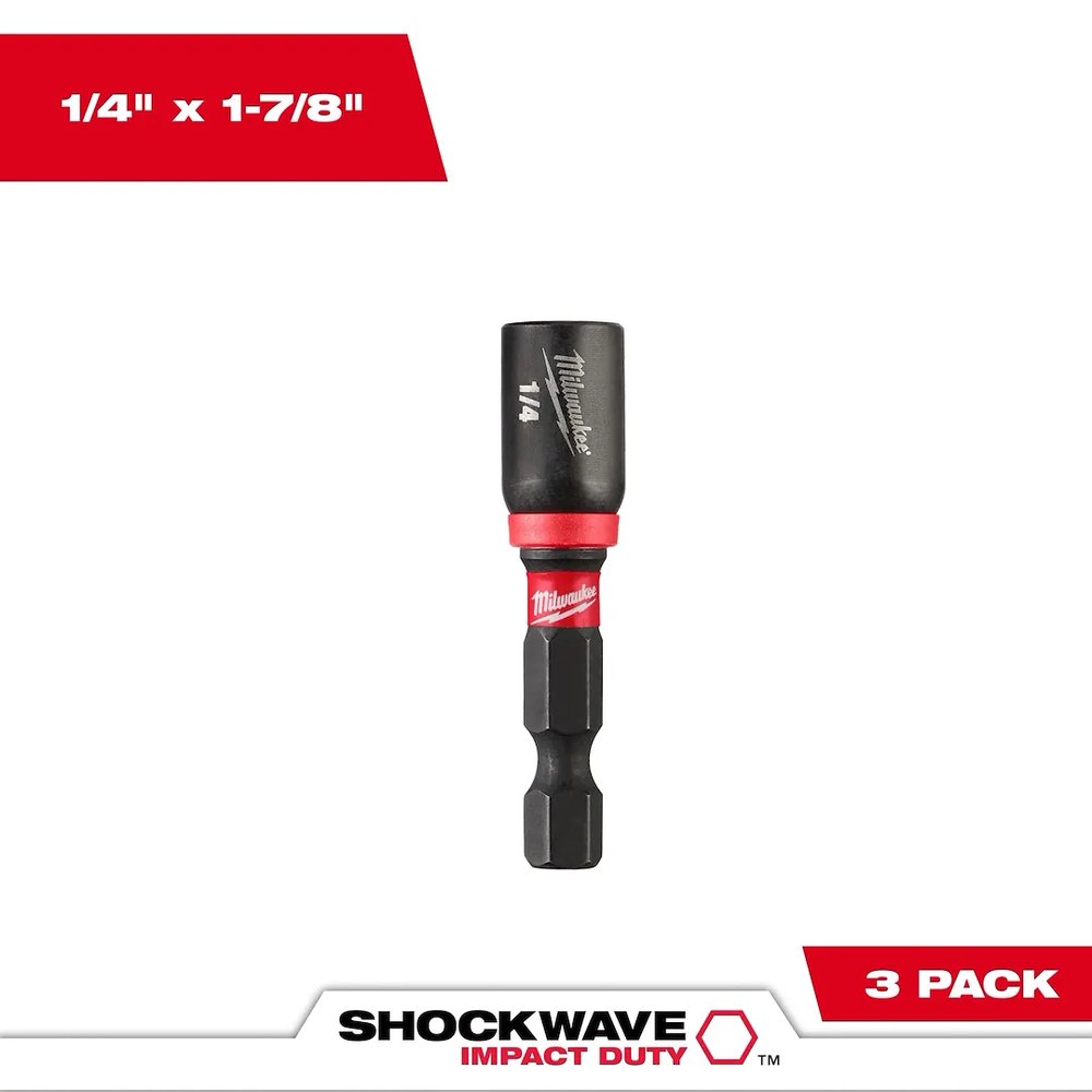 Milwaukee Tool 3PC Shockwave 1/4" Magnetic Nutdrivers (Pack)