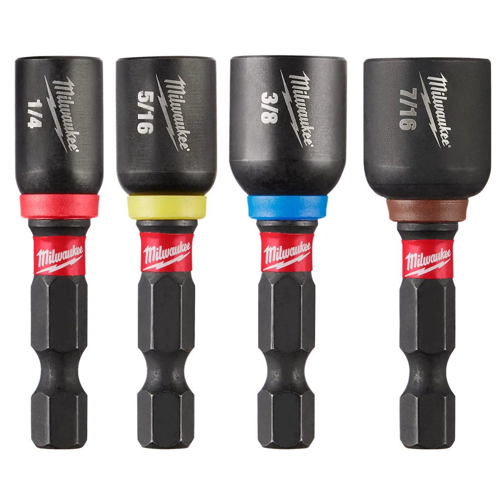 Milwaukee Tool 4PC Shockwave 1-7/8" Magset 1/4-5/16-3/8-7/16, 3 Sets/Case