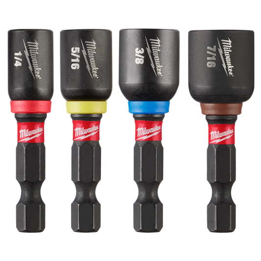 Milwaukee Tool 4PC Shockwave 1-7/8" Magset 1/4-5/16-3/8-7/16, 3 Sets/Case