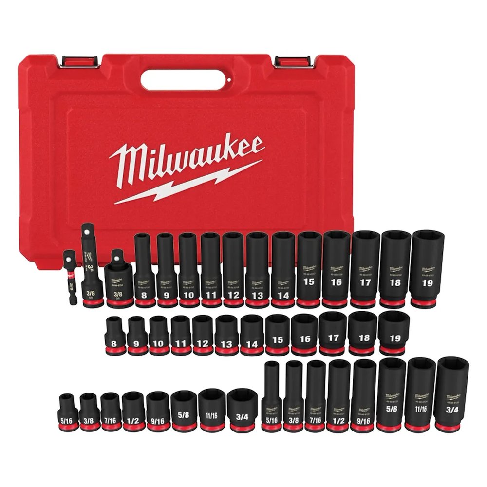 Milwaukee Tool 43PC Shockwave IMP DU 3/8" DR SAE/MET Deep 6PTSK (Set)