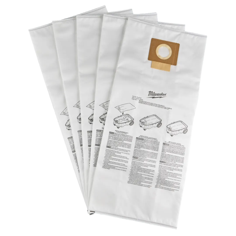 Milwaukee Tool Fleece Dust Bags, 5/Pack
