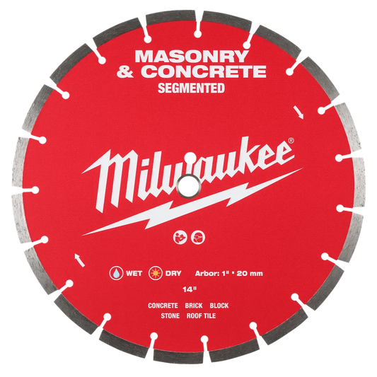 Milwaukee Tool 14" Segmented Masonry &concrete Diamond Blade