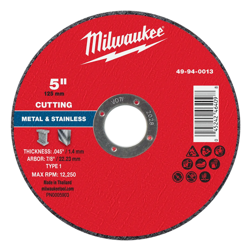Milwaukee Tool 5" X .045" X 7/8" Metalcut OFF Wheel -type 1
