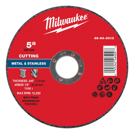Milwaukee Tool 5" X .045" X 7/8" Metalcut OFF Wheel -type 1