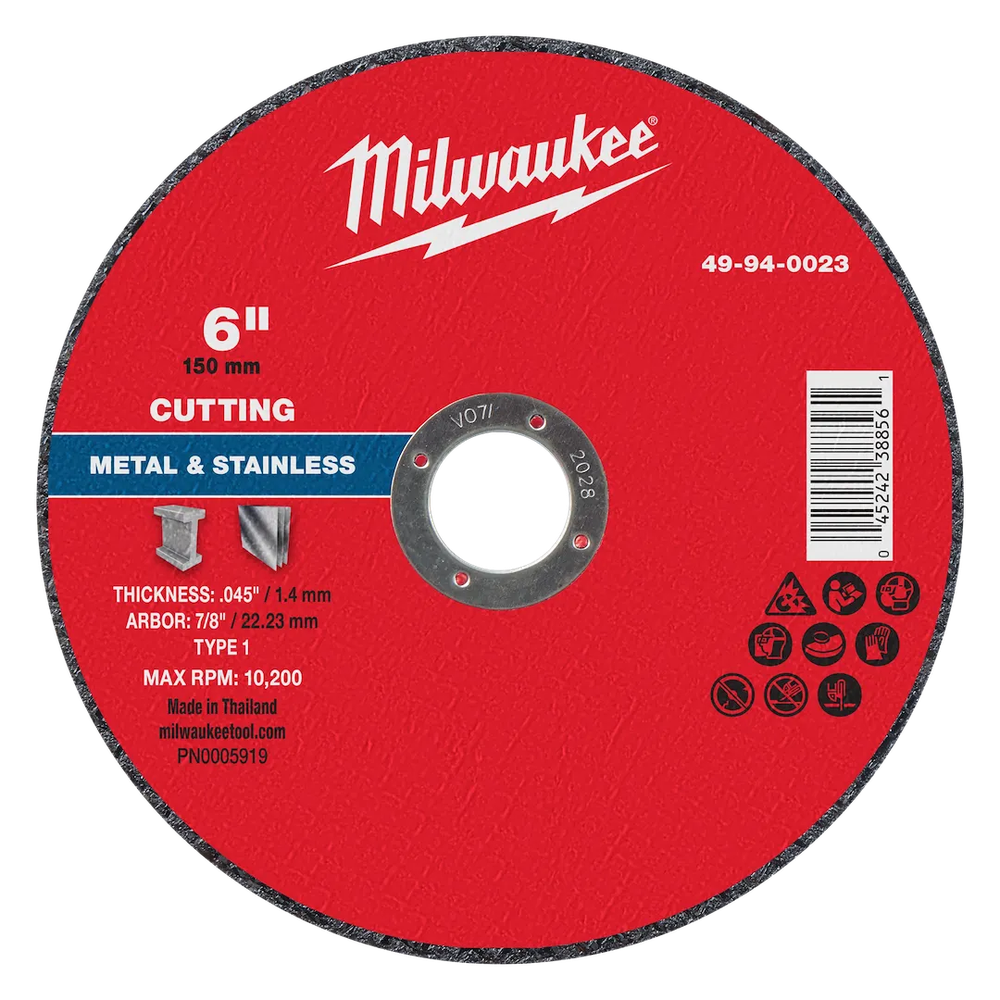 Milwaukee Tool 6" X .045" X 7/8" Metalcut OFF Wheel -type 1