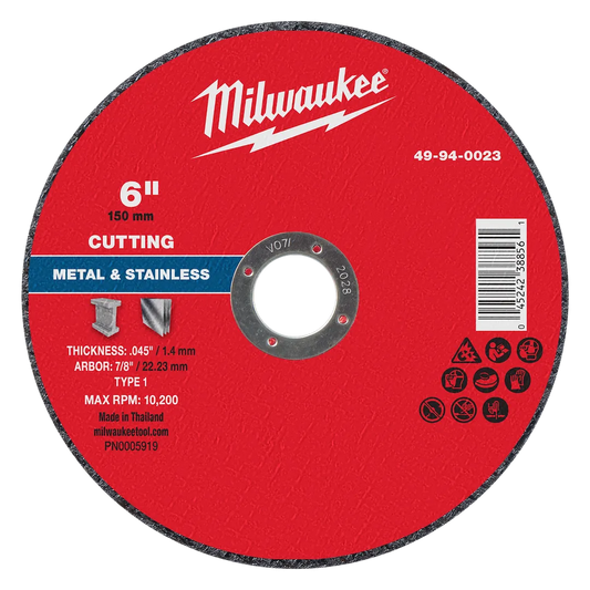 Milwaukee Tool 6" X .045" X 7/8" Metalcut OFF Wheel -type 1