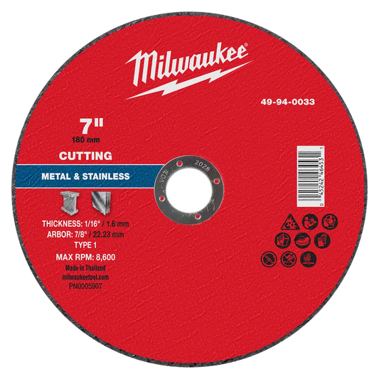 Milwaukee Tool 7" X 1/16" X 7/8" Metalcut OFF Wheel -type 1