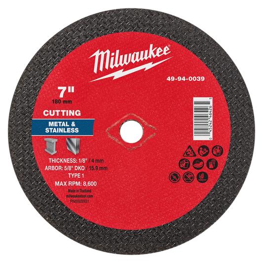 Milwaukee Tool 7" X 1/8" X 5/8" DKO Metal Cut OFF Wheel -type 1
