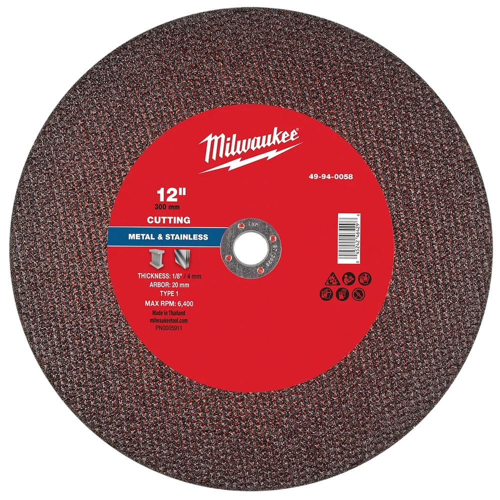 Milwaukee Tool 12" X 1/8" X 20MM Metalcut OFF Wheel -type 1