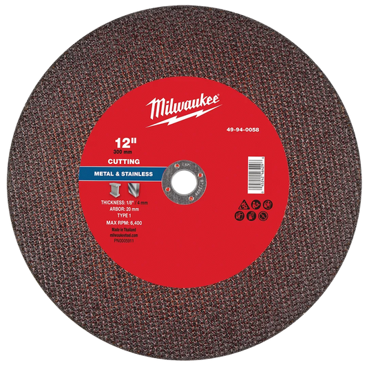 Milwaukee Tool 12" X 1/8" X 20MM Metalcut OFF Wheel -type 1