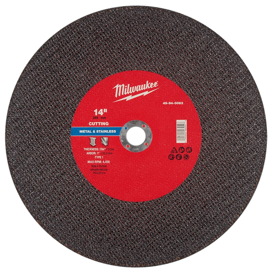Milwaukee Tool 14" X 7/64" X 1" Metal Cut OFF Wheel -type 1
