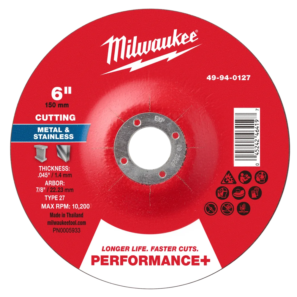 Milwaukee Tool 6" X .045" X 7/8"PERFORMANCE Metal Cut OFF Wheel