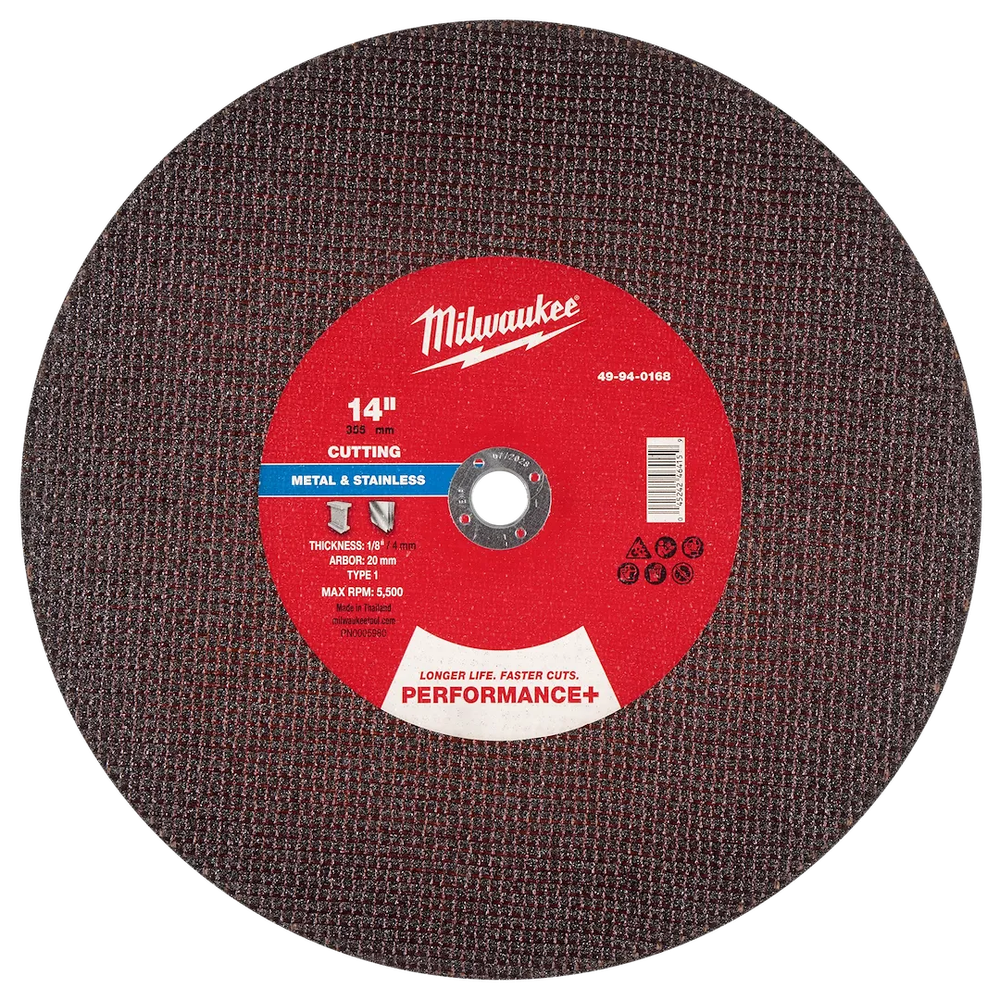 Milwaukee Tool 14" X 1/8"X20MM Performance Metal Cut OFF Wheel