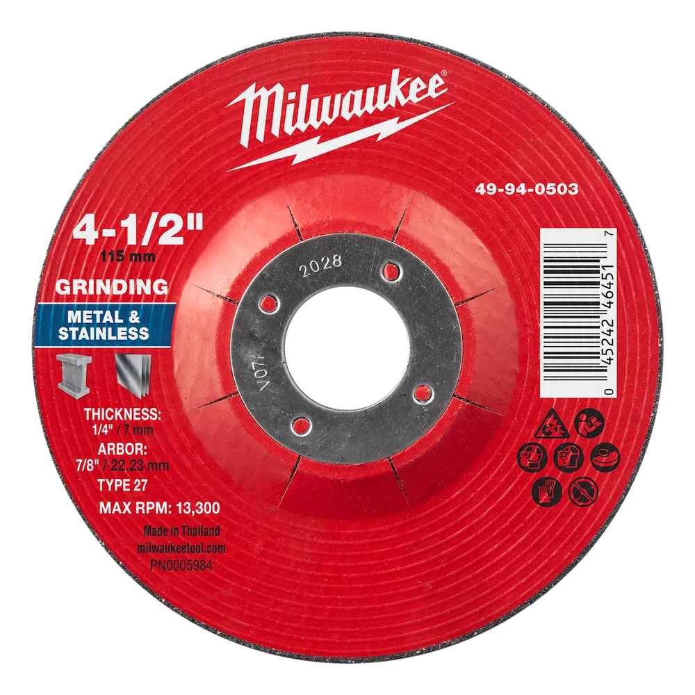 Milwaukee Tool 4-1/2" X 1/4" X 7/8" Metal Grinding Wheel