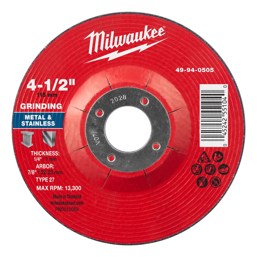 Milwaukee Tool 4-1/2" X 1/4" X 7/8" Metal Grinding Wheel