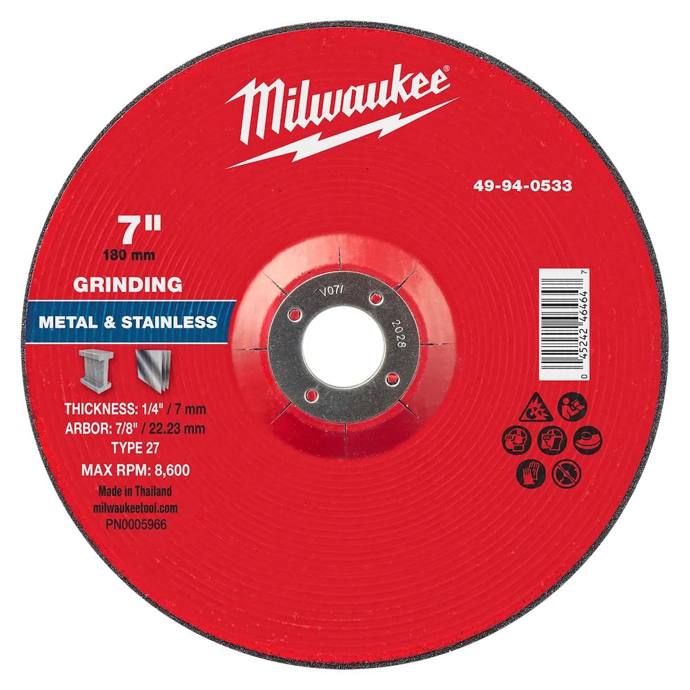 Milwaukee Tool 7" X 1/4" X 7/8" Metal Grinding Wheel