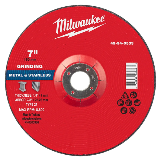 Milwaukee Tool 7" X 1/4" X 7/8" Metal Grinding Wheel
