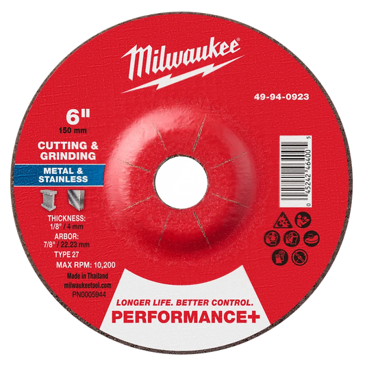 Milwaukee Tool 6" X 1/8" X 7/8" Dual Metal CUT/GRIND Wheel