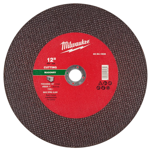 Milwaukee Tool 12" X 1/8" X 1" Masonrycut OFF Wheel -type 1