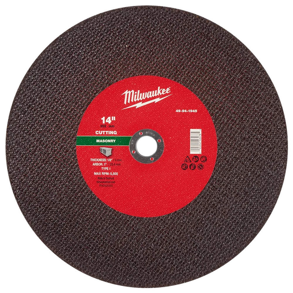 Milwaukee Tool 14" X 1/8" X 20MM Masonry Cut OFF Wheel -type 1