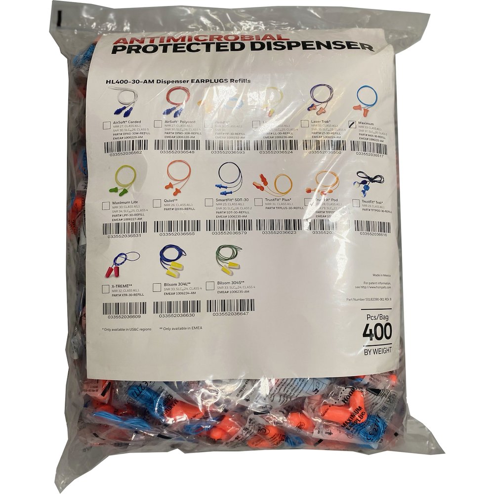 Howard Leight by PIP Dipos Poly Corded Earplug Dispensr Refill 400/BG (Bag)