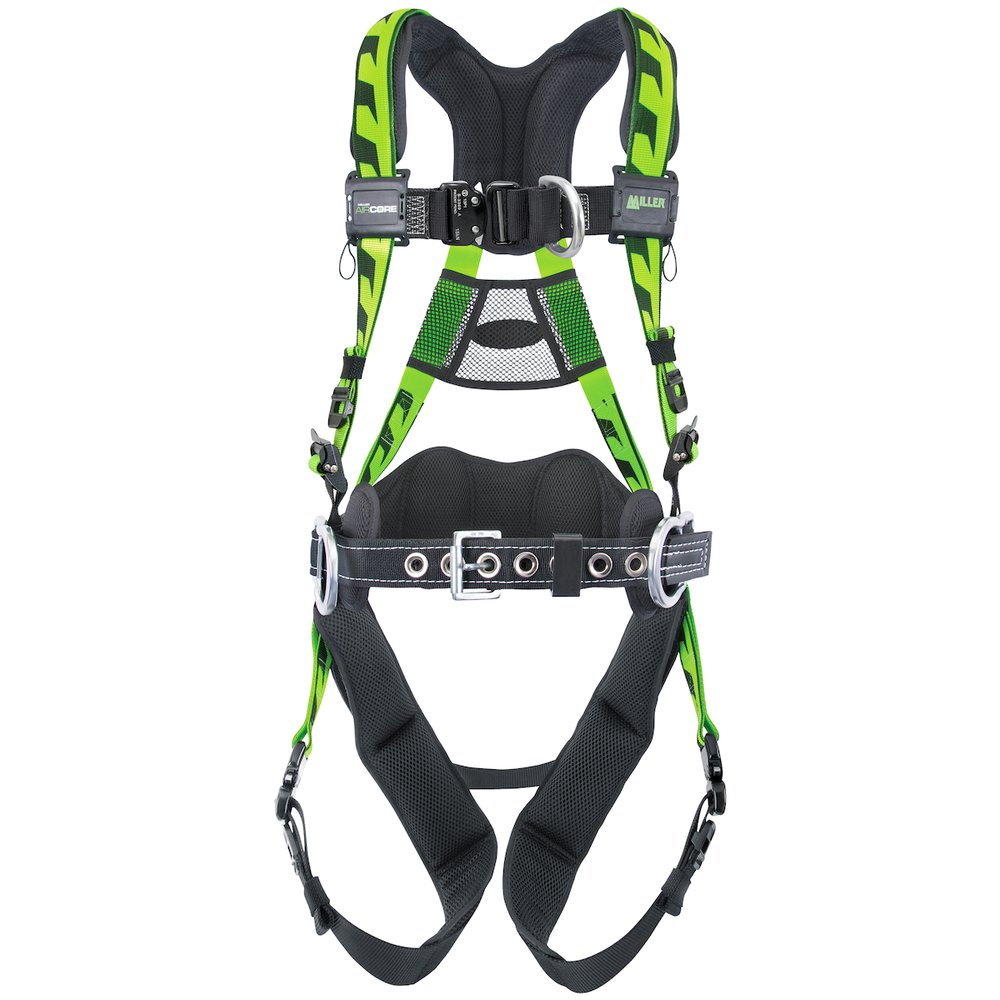 Miller by PIP Fullbody Harness W Aluminum Hardware Green S/M