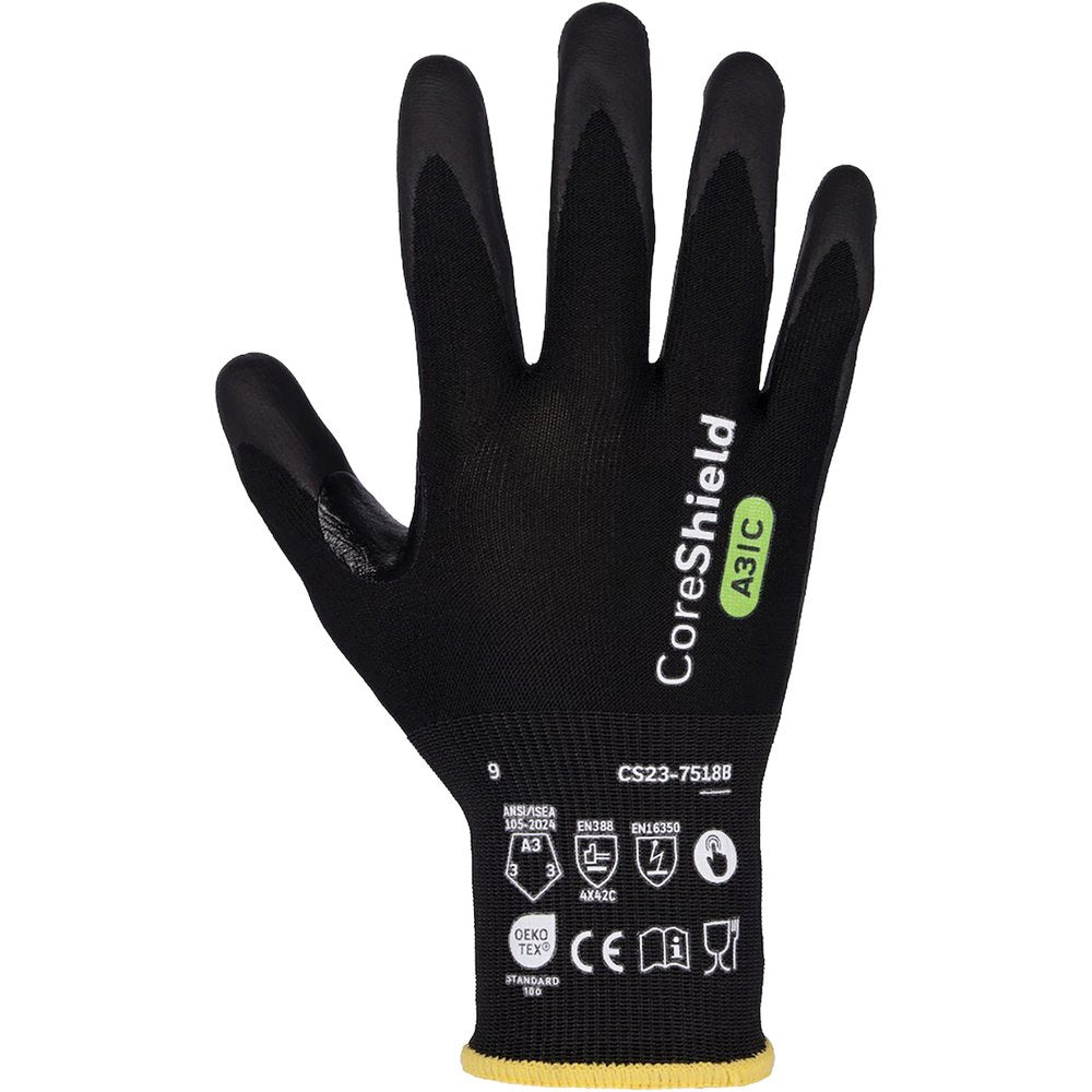 PIP Coreshield Glove 18G Black MF A3/C 10XL, 10 Pairs/Bag