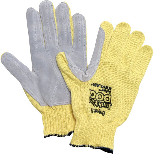 PIP Men's Junkyard DOG Kevlar String Glove Leather P, 12 Pairs/Dozen