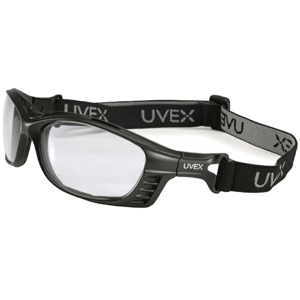UVEX by PIP Fullframe Glasses BLK Foam&clr Lens H.shield A-F, 10/Pack