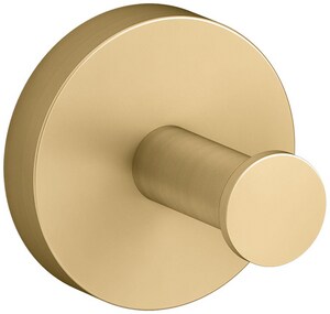 1-Hook Robe Hook in Vibrant Brushed Moderne Brass