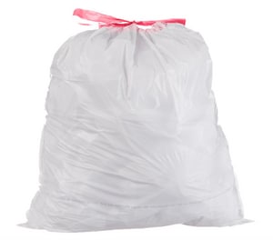 13 gal Drawstring Trash Bag in White (Box of 100)